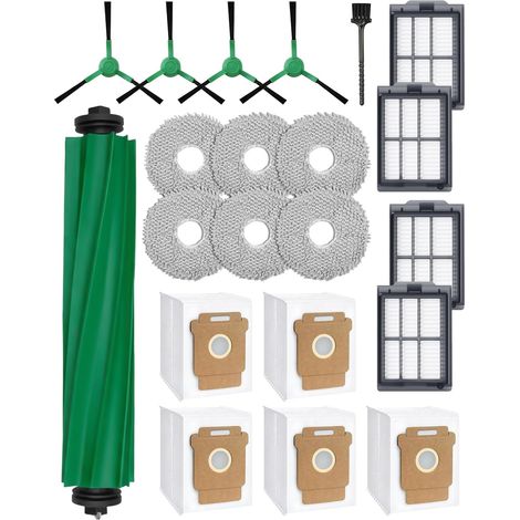20-teiliges Zubehörset Für Den Irobot Roomba Plus 405/505 Kombi-saugroboter: 1 Hauptbürste, 4 Seitenbürsten, 4 Hepa-filter, 5 Staubsaugerbeutel, 6 Reinigungstücher