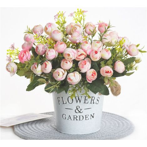 Strauß Mit 13 Künstlichen Rosenknospen Aus Seide, Hellrosa, Für Diy-dekorationen Zu Hause, Im Garten Oder Für Hochzeiten.