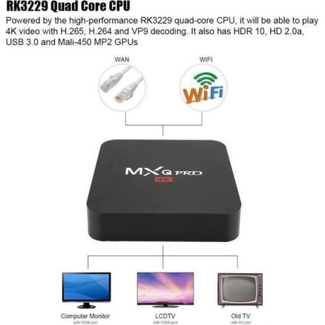 Smart-tv-box – Mxq Pro 4k Rk3229 – 4 Gb Ram – 64 Gb Rom – Wlan, Bluetooth – Android 7.1