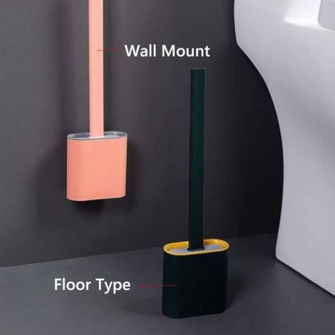 Flache Silikon-toilettenbürste Mit Halter, Flexibles Silikon-toilettenbürsten- Und Halter-set Für Das Badezimmer [28]
