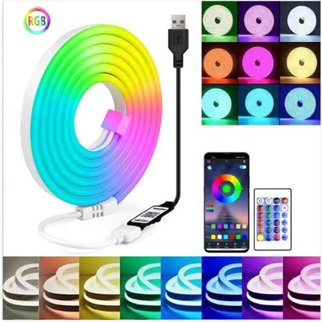 M Neon-led-streifen, Diy-led-streifen Mit App-/fernbedienungssteuerung, Musiksynchronisation, Led-neon Für Gaming-zimmer, Wasserdicht, Für Den Innen- Und Außenbereich, Schlafzimmerdekoration