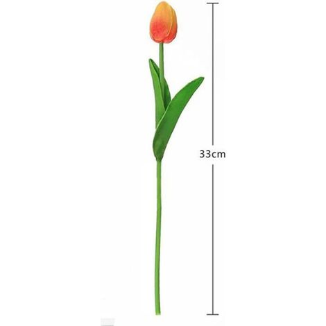 20 Künstliche Tulpen Aus Latex, Künstliche Blumen, Realistische Haptik, Diy-sträuße – Orange