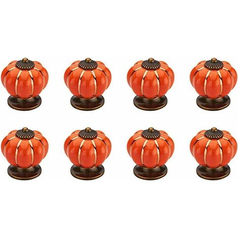 Kürbisförmige Schubladen-/türgriffe, 8er-set, Orange