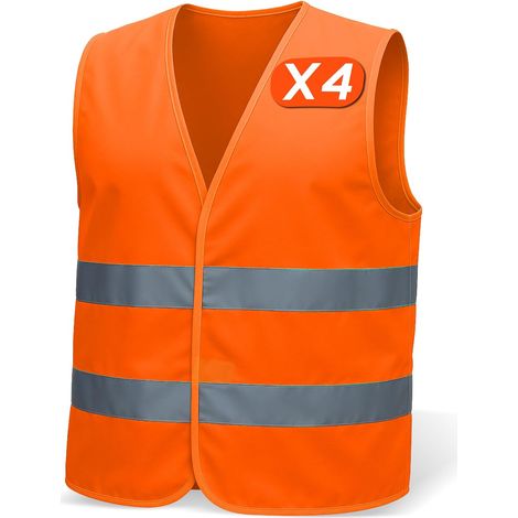 Xl 4-teilige Sicherheitsweste Für Damen Und Herren, Atmungsaktiv, Reflektierende Weste Für Radfahren, Bauarbeiten, Reflektierende Sicherheitsweste