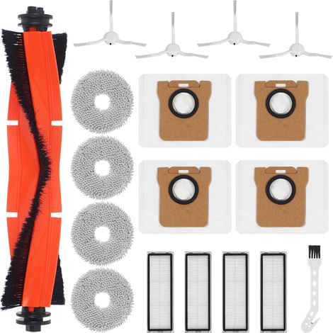 18 Zubehörteile Für Den Xiaomi X20, 1 Hauptbürste, 4 Reinigungstücher, 4 Staubbeutel, 4 Seitenbürsten, 4 Hepa-filter, 1 Reinigungsbürste, Zubehör Für Den Xiaomi Saugroboter