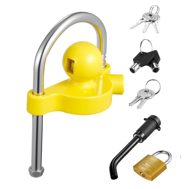 Mophorn Diebstahlsicheres Anhängerschloss-set, Kompatibel Mit 1-7/8 Zoll, 2 Zoll Und 2-5/16 Zoll Kupplungen, Höhenverstellbares Design Mit Schlüsseln Für Wohnmobile, Boote Und Anhänger
