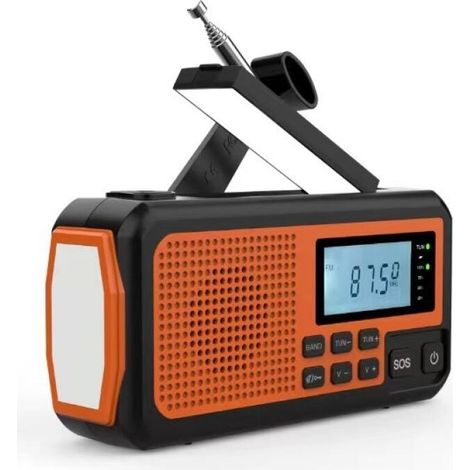 4000-mah-solarradio (am/fm/sw) Mit Handkurbel – 3 Lademöglichkeiten – Sos-alarm – Led-taschenlampe – Handy-ladegerät