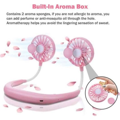 Nackenventilator – Mini-usb-ventilator – 3 Geschwindigkeitsstufen – 360°-drehung – 7 Led-farben