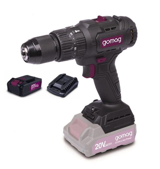 Gomag Akku-Schlagbohrschrauber GO-SBS60BL 20 V inkl. 4 Ah Starter-Kit Schlagschrauber