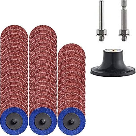 Packung Mit 50 P36 2"-schnellwechsel-schleifscheiben, A/o-schleifscheiben Mit 1/4"-träger, Für Winkelschleifer, Oberflächenvorbereitung, Streifenschleifen, Polieren, Feinschleifen, Entgraten, Rostentf