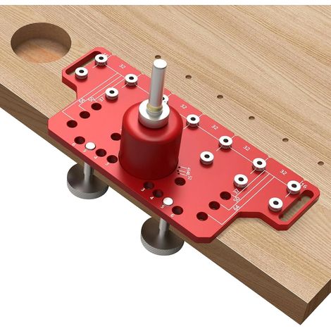2-in-1-regalbolzen-bohrschablone, Selbstspannend, Ganzmetallkonstruktion, Mit 7 Bohrern, Regalbohrer Und Bohrhilfe Für Schrankbeschläge