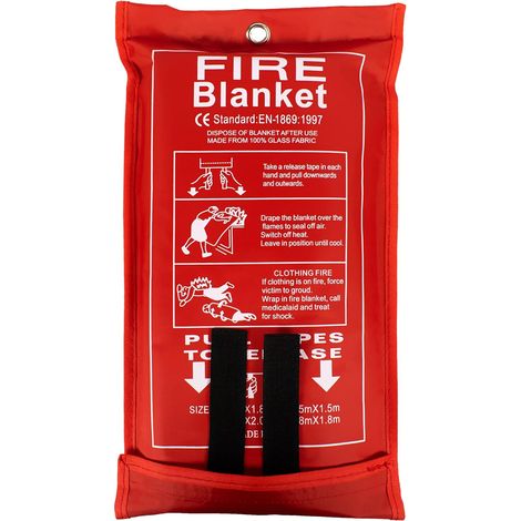 (1,8 X 1,8 M) Feuerlöschdecke Für Haushalt Und Küche. Notfalldecke Aus Fiberglas Für Personen. Feuerfester Schutz Und Wärmedämmung.
