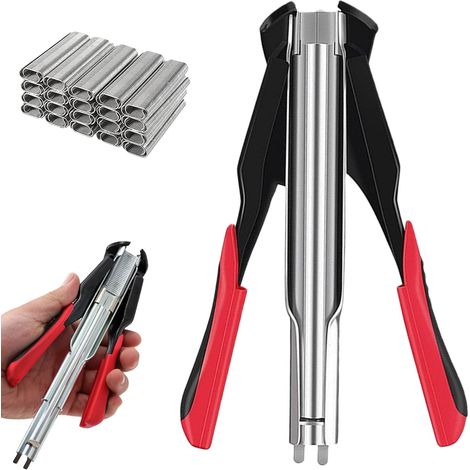 Automatisches Zaunclip-set Von Hog Ring Mit 2500 Schweineringen, Wurstclips, Sprengringzange Für Tierkäfige, Matratzen Für Tierzäune, Autokissen