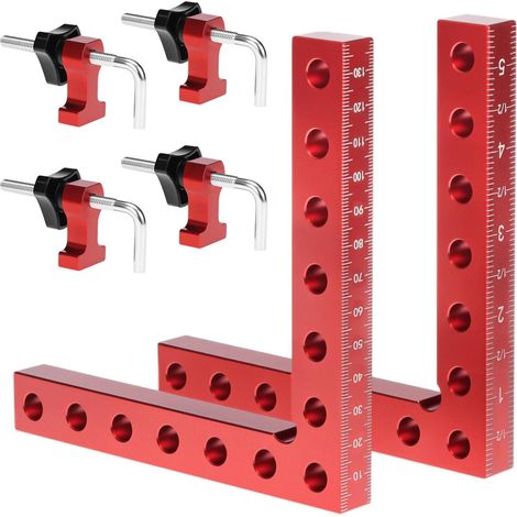Set Mit 2 (140 Mm) 90-grad-positionierwinkeln Aus Aluminiumlegierung, Holzbearbeitungswerkzeuge Für Schränke, Bilderrahmen, Kisten