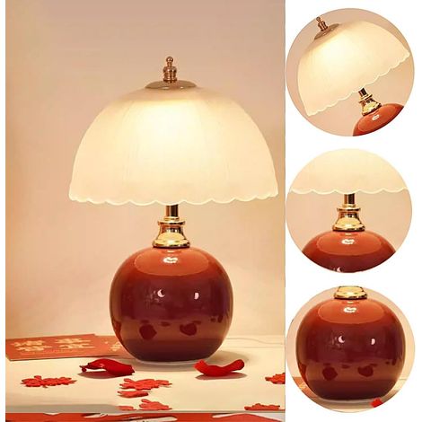 Tischlampe, Pilz-schlafzimmerlampe Mit Europäischem Stecker, Nachttischlampe, Niedliche Stimmungslampe, Geeignet Zur Dekoration Eines Mädchenzimmers (rot)