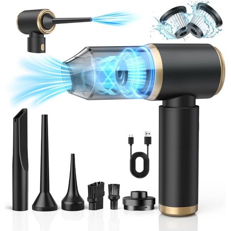 120-w-akku-handstaubsauger, 7500 Pa/12000 Pa, Waschbarer Hepa-filter, Usb-aufladbar, Für Auto, Haushalt Und Küche