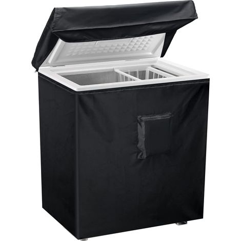 101 X 64 X 89 Cm, Schwarze Gefriertruhenabdeckung, Wasserdicht, Kompakt Für 2,1 M³ Gefriertruhen, Vollständige Abdeckung Mit Deckelöffnung Oben, Reißverschlusstasche