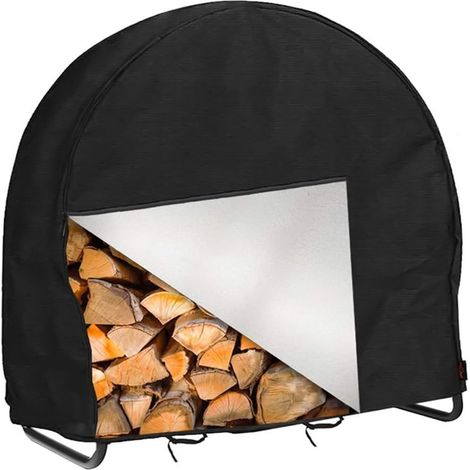 Schwarze Schutzhülle Für Holzregal, 122 X 61 X 124 Cm, Rund, Oxford-gewebe, Wasserdicht, Uv-beständig, Ganzjährig Geeignet