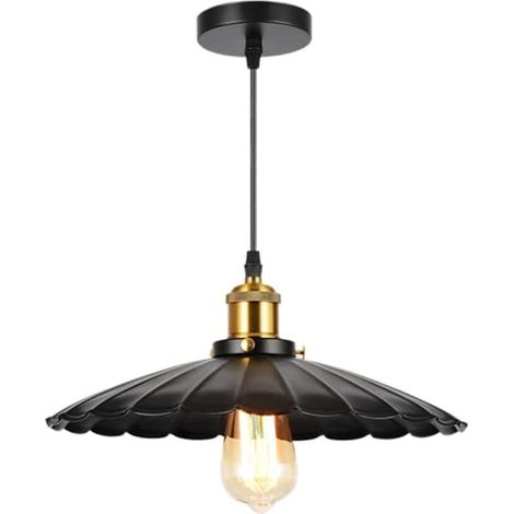 Schwarze Pendelleuchte Im Retro-industrie-stil Für Küche (30 Cm), Bar, Eingangsbereich, Restaurant Oder Lagerhalle