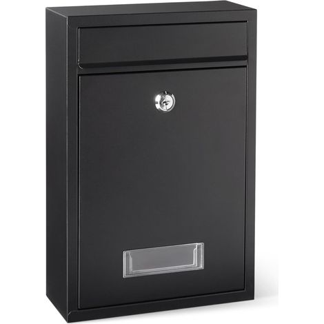 32,5 Cm H X 21,5 Cm B X 8,5 Cm T, Abschließbarer Wandbriefkasten „black Basics“ Aus Robustem Eisen
