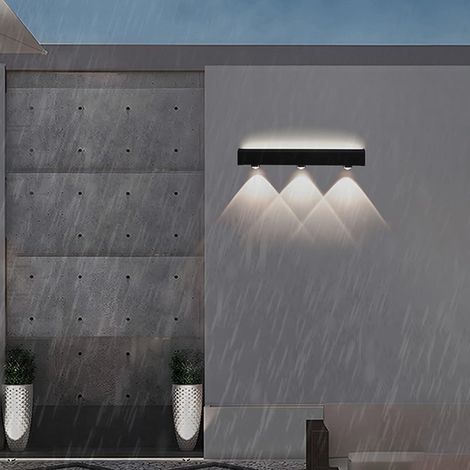 Led-außenwandleuchte, Nach Oben Und Unten Gerichtet, Lange Wandleuchte, Ip65 Wasserdicht, Moderne Aluminium-innen-/außenwandleuchte Für Zaun, Villa, Terrasse, Garten (weißes Licht, 40 Cm)