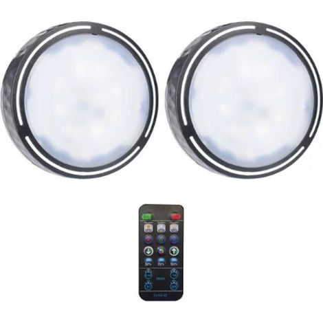 [2er-pack Schwarz] Batteriebetriebenes Nachtlicht, Kabellose Rgbw-led-lampe, Led-spot, Schrankleuchte Für Kleiderschrank/regal/eingangsbereich/küche/flur