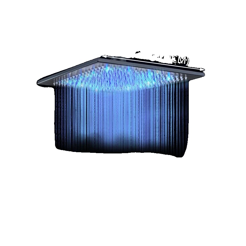 Duschkopf Mit Farbwechselnder Led-beleuchtung, Feststehend Und Drehbar, 40,6 Cm (16 Zoll), Schwarz