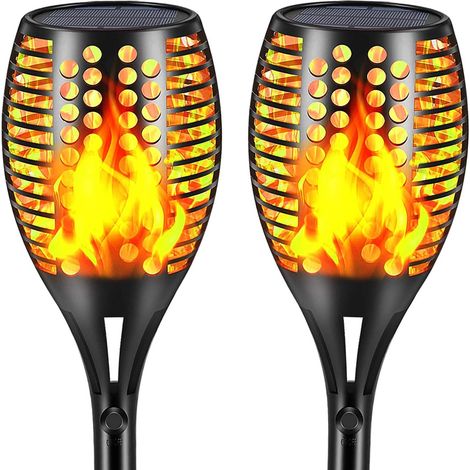 Verbesserte Solarleuchten, Wasserdichte Außenfackeln Mit Flackernden Flammen, Dekorative Landschaftsbeleuchtung, Automatische Dämmerungsschaltung, Sicherheitsbeleuchtung Für Terrasse Und
