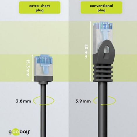 Lsoh Slim/ultra Flexibles Geschirmtes Cat6a-ethernetkabel – Schwarz, 5 M