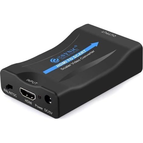 Hdmi-zu-scart-adapter – Esynic – Hdmi-zu-scart-konverter – 1080p – Stereo-audio – Plug & Play