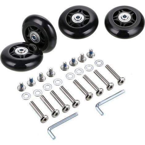 Schwarze 2er-packung Ersatzlager Für Kofferrollen (70 X 24 Mm)