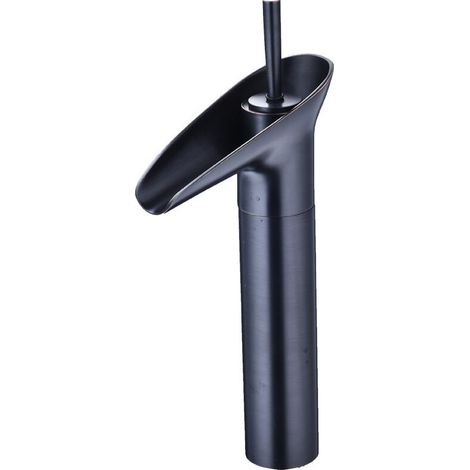 Waschtischarmatur, Wasserfallarmatur, Schwarze Retro-armatur, Hohe Aufsatzarmatur Aus Messing