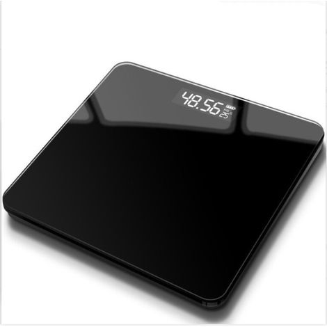 Schwarze Elektronische Badezimmerwaage, Hochpräzise Badezimmerwaage Mit Led-anzeige, Schlankes Design, Max. Belastbarkeit 180 Kg, Genauigkeit 50 G
