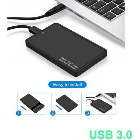 Externes Usb 3.0 Festplattengehäuse Mit Adapter Für 2,5-zoll-sata-hdds/ssds (7/9,5 Mm, High Speed 5 Gbit/s Uasp)