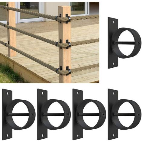 Set Mit 5 Juteseilhaltern – Haken Aus Edelstahl 304 – Für Seile Bis 5,1 Cm Durchmesser – Einfache Montage Mit Selbstschneidenden Schrauben