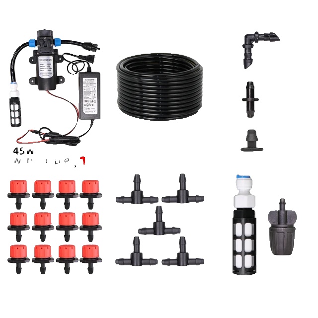 Diy-tropfbewässerungssystem, Einstellbarer Wasserdurchfluss, Komplettes Garten-set, K-kit
