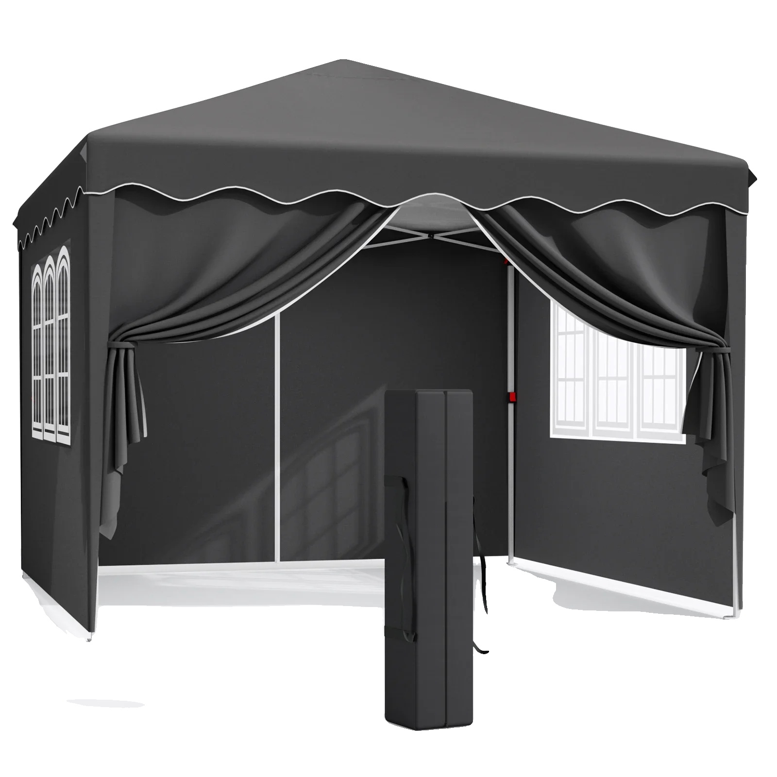 Faltpavillon, Maße 3 X 3 M, Maximale Höhe 200 Cm, Stahlgestell, Schwarz