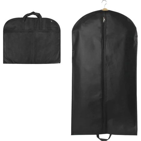(schwarz) Hängender Kleidersack, 60 X 120 Cm, Wasserdicht Und Staubdicht, Mit Reißverschluss, Atmungsaktiv, Für Jacken, Hemden Und Kleider