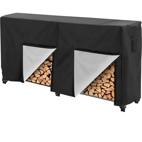 (244 X 61 X 107 Cm) Cove 8ft Brennholzregal – Robustes Und Wasserdichtes Brennholzregal Für Den Außenbereich Aus 210d Oxford-gewebe