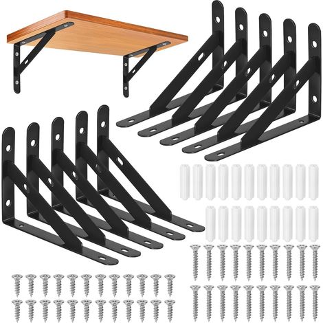 150 X 95 Mm (schwarz), 10er-pack Wandhalterungen, Stabiles Stativ, Wandregalhalterung, 90-grad-regalstütze