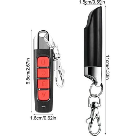 Garagentor-fernbedienung – 1,433 Mhz, 4-tasten-duplikator – Schlüsselanhänger – Geeignet Für Zentralverriegelungssysteme