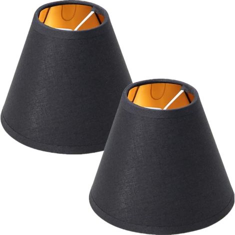 15 X 8 X 13 Cm (schwarz) 2-teiliger Stofflampenschirm Für Stehlampen, Trommelabdeckung, E27 Ersatz-nachttischlampenschirm, Deckenlampenschirm Aus Canvas, Stoffzweige