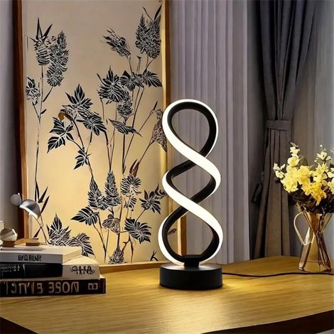 Moderne Led-tischleuchte, Einzigartige Dimmbare Spiral-schreibtischleuchte Mit 3 Farbstufen Für Schlaf- Und Wohnzimmer, Nachttischlampe