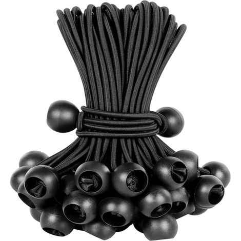 Elastische Kordeln Mit Kugelenden – Ideal Für Markisen, Pavillons, Sonnenschirme, Zum Befestigen Und Sichern Sowie Für Campingzubehör (50 Kordeln Pro Packung)