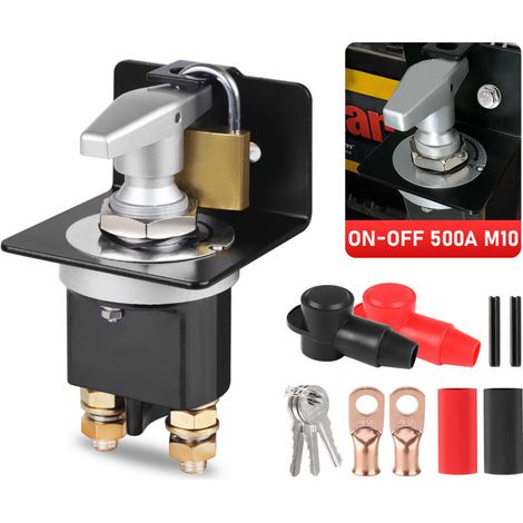 Batterieschalter Für 12v, 24v, 36v Mit Verriegelungsplatte, 500a, Für Pkw, Lkw, Seilwinde, Wohnmobil, Boot, Bagger, Traktor, Reisemobil Und Hot Rods.
