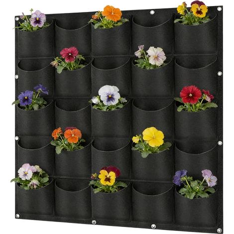 Hängende Pflanzsäcke, Wandpflanzsäcke, Hängepflanzsäcke Mit 25 Taschen, Wiederverwendbar, Vertikale Pflanzsäcke Für Gärten, Balkone, Innenhöfe
