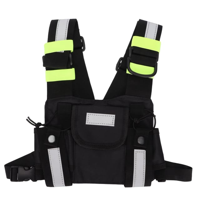 Baofeng reflektierende grüne Funkgeräte-Brusttasche, Holster-Westentasche für Walkie-Talkie