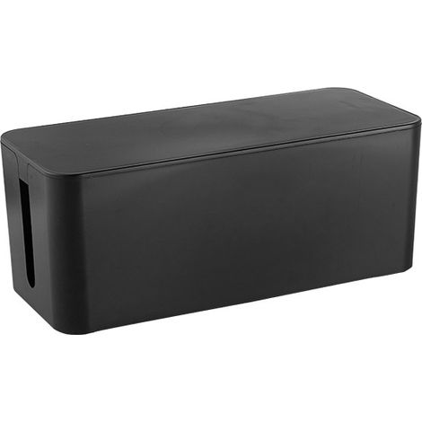 Kabelmanagementbox, Kabelorganizer, 32,7 Cm X 13,5 Cm X 12,5 Cm, Schwarz, Robustes Kunststoffgehäuse, 2 Seitliche Kabelführungen, Schutz Und Sicherheit