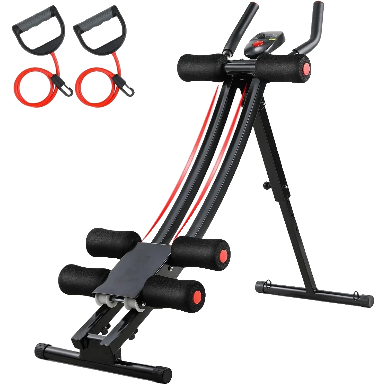 Bauchtrainer, Aus Titanstahl, Breite 41 Cm, Verstellbare Höhe 88 Cm, Länge 101 Cm, Maximale Belastung 120 Kg.