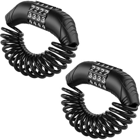 Set Mit 2 Motorradhelmschlössern, Einziehbarem Diebstahlsicherungskabel, 4-stelligem Zahlenschloss Für Motorräder Und Fahrräder (schwarz)
